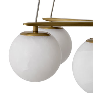 Chandelier Morro alabaster antique brass finish