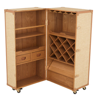 Bar Cabinet Martini Bianco rattan look