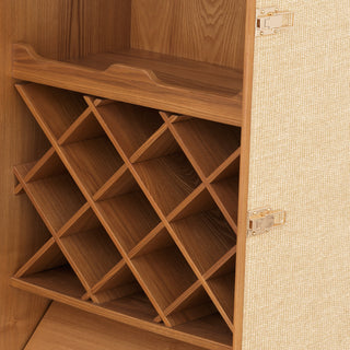Bar Cabinet Martini Bianco rattan look