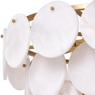 Chandelier Clementina antique brass finish alabaster