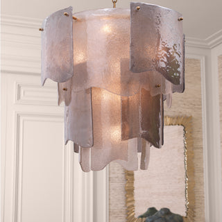 Chandelier Asinara S antique brass finish smoke glass