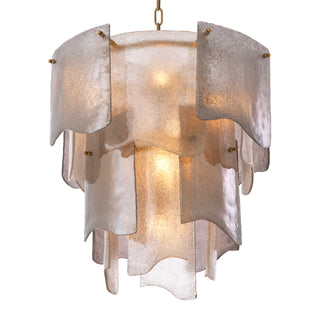 Chandelier Asinara S antique brass finish smoke glass