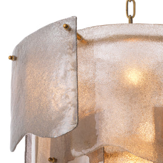 Chandelier Asinara S antique brass finish smoke glass