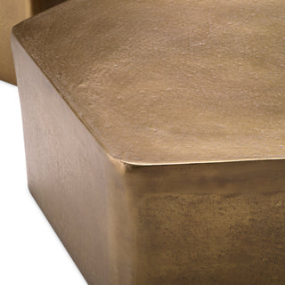 Coffee Table Veenazza vintage brass finish set of 3
