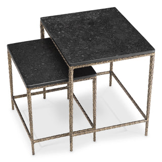 Side Table Ferndale black granite set of 2