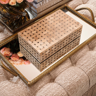 Tray Salvi Rectanguar L vintage brass finish