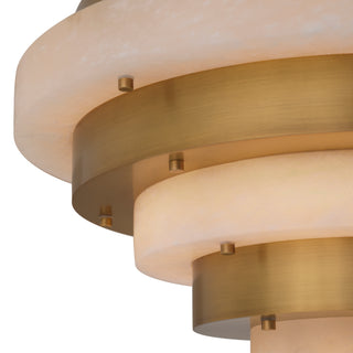 Chandelier Lazzari antique brass finish alabaster