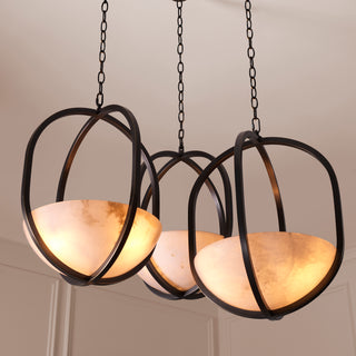 Chandelier Scapa bronze highlight finish alabaster