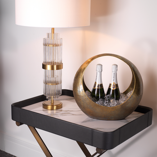 Table Lamp East antique brass finish incl shade