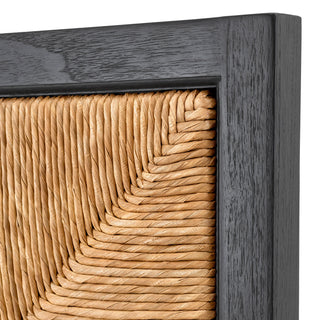 Headboard Aruba classic black finish natural seagrass