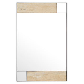 Travertine Bronze Wall Mirror Cosimo