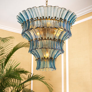 Chandelier Toscano blue glass
Antique brass finish