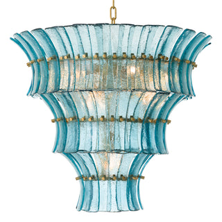 Chandelier Toscano blue glass
Antique brass finish