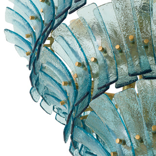 Chandelier Toscano blue glass
Antique brass finish