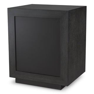 Nightstand Bogart charcoal grey oak veneer antique mirror glass