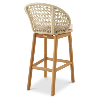 Outdoor Bar Stool Trinity cream weave flores off-white
