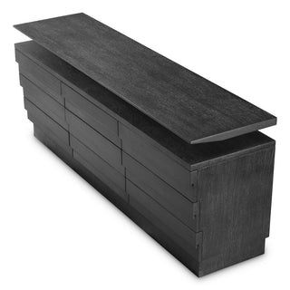 Drawer Dresser Quintino charcoal grey oak veneer