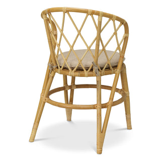 Dining Chair Alvaro natural rattan incl cushion