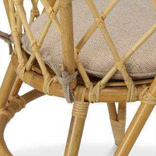 Dining Chair Alvaro natural rattan incl cushion