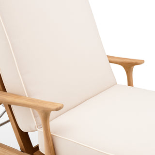Outdoor Daybed Manzo natural teak flores off-white incl cushions