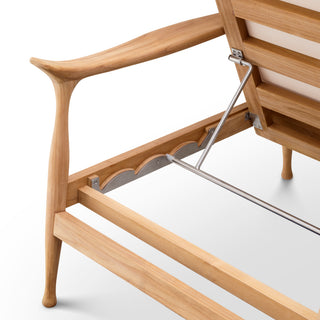 Outdoor Daybed Manzo natural teak flores off-white incl cushions