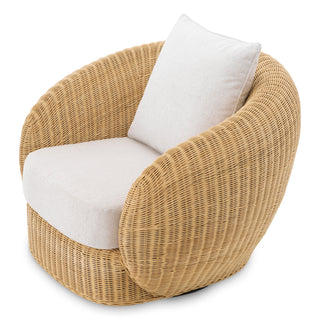Swivel Chair Rafael natural rattan sentier cream