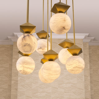 Pendant Elko antique brass finish alabaster