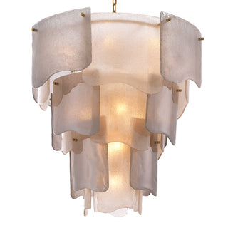Chandelier Asinara L antique brass finish smoke glass