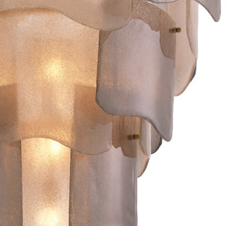 Chandelier Asinara L antique brass finish smoke glass