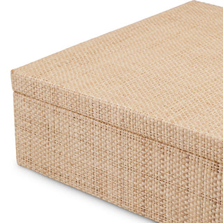 Handwoven Natural Raffia Box Cadiz