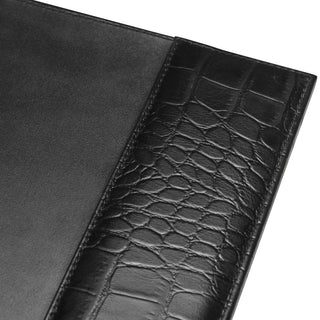 Desk Blotter Scaleo croco embossed black leather
