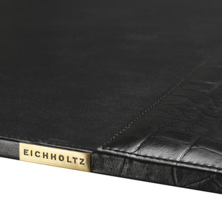 Desk Blotter Scaleo croco embossed black leather