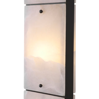 Floor Lamp Ortiz bronze highlight finish alabaster incl shade