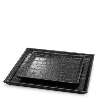 Croco Leather Trays (2) Scaleo