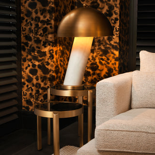Table Lamp Daniel white marble antique brass finish