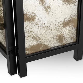 Folding Screen Jacques classic black finish antique mirror glass