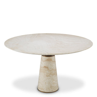 Dining Table Genova travertine brushed brass finish