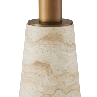 Dining Table Genova travertine brushed brass finish