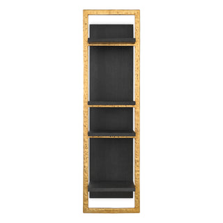 Wall Cabinet Belcanto charcoal grey oak veneer brushed brass finish