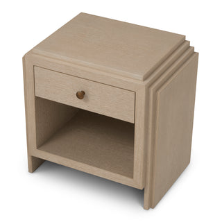 Oak Wooden Nightstand ArtDeco