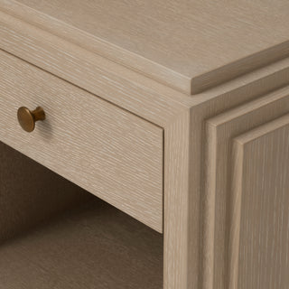 Oak Wooden Nightstand ArtDeco