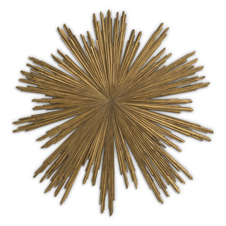 Wall Object Sunburst antique gold finish