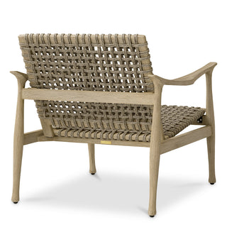 Outdoor Chair Manzo aged teak greige rope