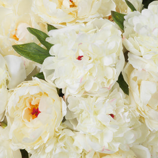 Bouquet of Peonies white tones real touch 48 pcs/2 varieties