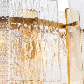 Chandelier Cassiano structure glass antique brass finish