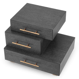 Black Oak 3-Drawer Nightstand Evendale