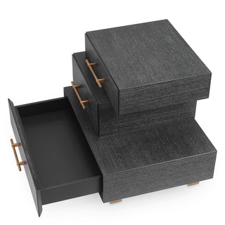 Black Oak 3-Drawer Nightstand Evendale