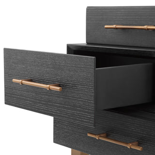 Black Oak 3-Drawer Nightstand Evendale