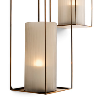Wall Rack Deco rectangular vintage brass finish set of 2