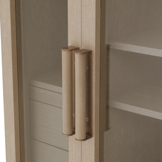 Bar Cabinet Connaught washed oak veneer brushed brass finish